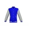 Blue Varsity Letterman Jacket With Grey Sleeves 2 Blue Varsity Letterman Jacket With Grey Sleeves -Leather Clothing Store 525