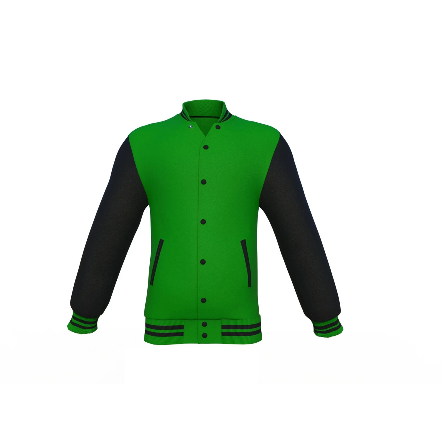 Dark Green Varsity Letterman Jacket With Black Sleeves 3 Dark Green Varsity Letterman Jacket With Black Sleeves