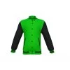 Light Green Varsity Letterman Jacket With Black Sleeves -Leather Clothing Store 534