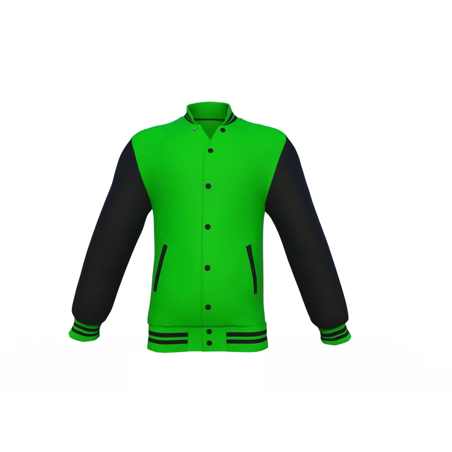 Light Green Varsity Letterman Jacket With Black Sleeves 3 Light Green Varsity Letterman Jacket With Black Sleeves