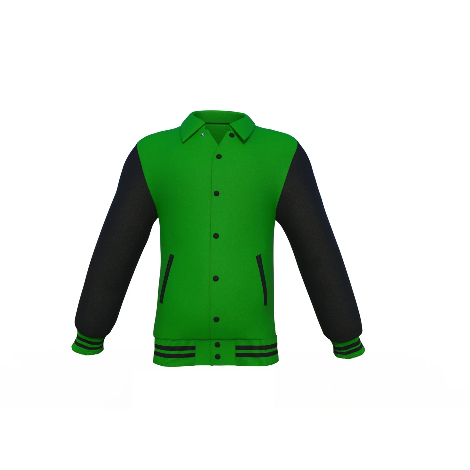 Dark Green Varsity Letterman Jacket With Black Sleeves 4 Dark Green Varsity Letterman Jacket With Black Sleeves - Image 2