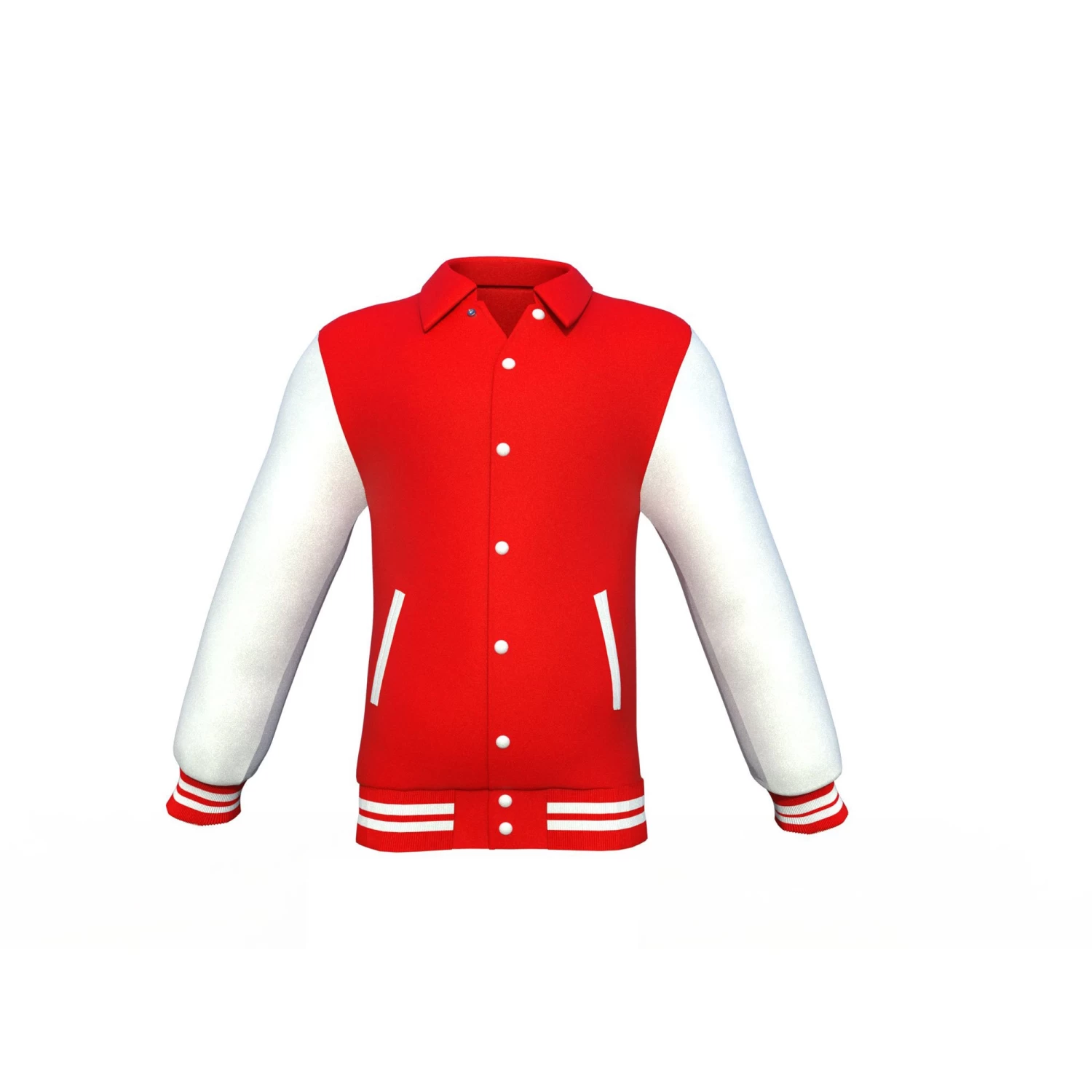 Red Varsity Letterman Jacket With White Sleeves 4 Red Varsity Letterman Jacket With White Sleeves - Image 2