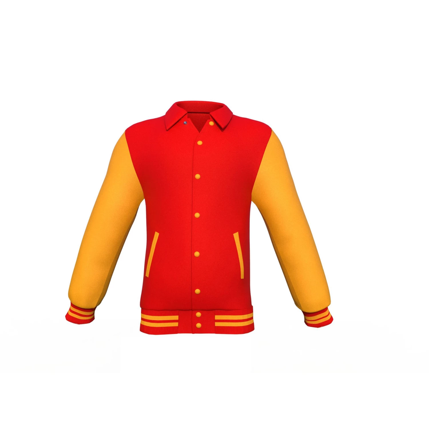 Red Varsity Letterman Jacket With Gold Sleeves 4 Red Varsity Letterman Jacket With Gold Sleeves - Image 2