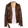 Vintage Copper Biker Style Leather Jacket With Belt 2 Vintage Copper Biker Style Leather Jacket With Belt -Leather Clothing Store 568