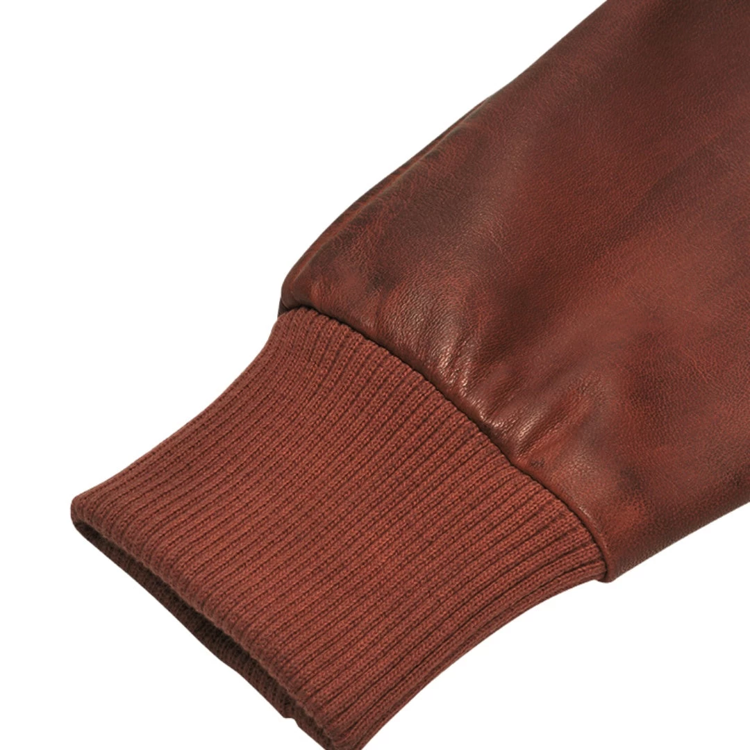 Boyd's Rust Leather Jacket With Ribbed Cuffs 9 Boyd's Rust Leather Jacket With Ribbed Cuffs - Image 7