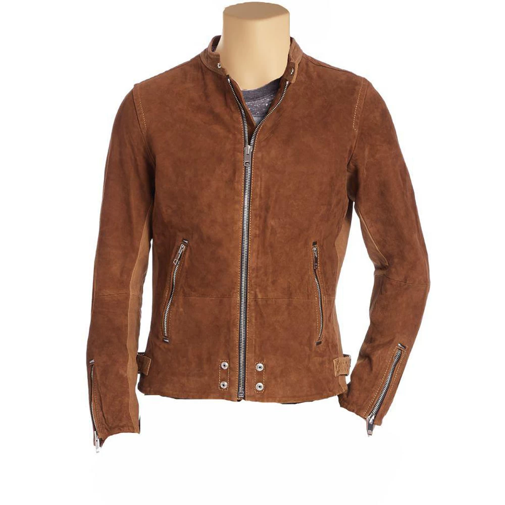 Brown Suede Cafe Racer Jacket 3 Brown Suede Cafe Racer Jacket