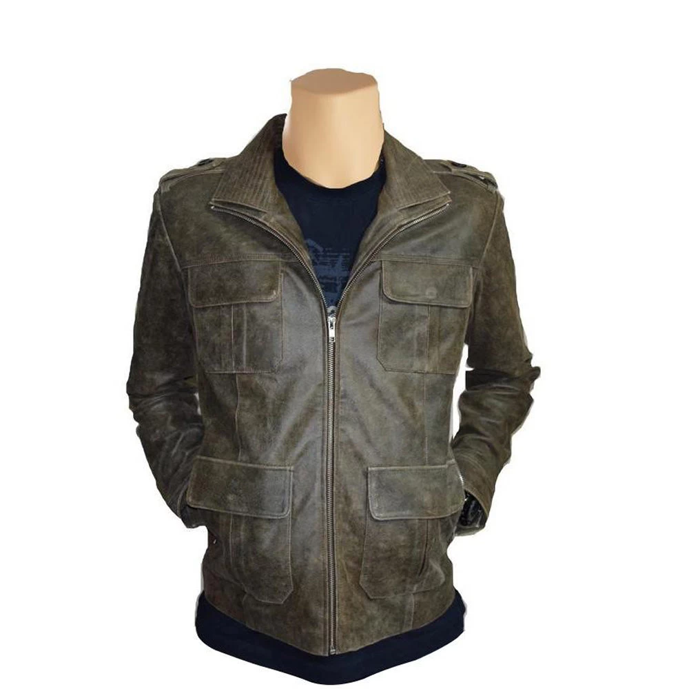 Vintage Blast Leather Jacket With Point Collar 3 Vintage Blast Leather Jacket With Point Collar