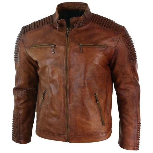 Cafe Racer Distressed Jacket With Piping 3 Cafe Racer Distressed Jacket With Piping