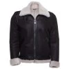 Hampton's Classic Brown B-3 Bomber Aviator Shearling Jacket With Collar Belt 2 Hampton's Classic Brown B-3 Bomber Aviator Shearling Jacket With Collar Belt -Leather Clothing Store 663