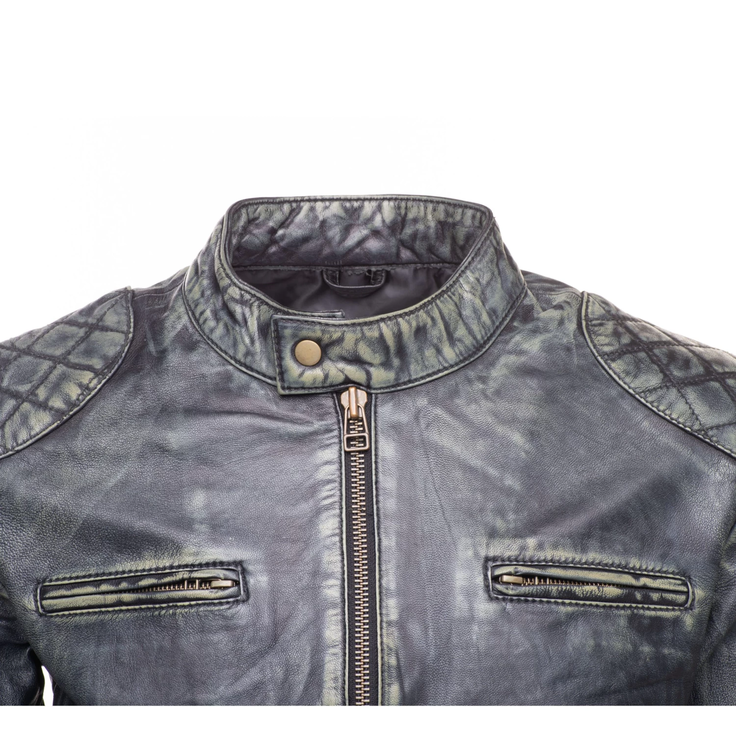 Grayson Stone Wash Cafe Racer Jacket 5 Grayson Stone Wash Cafe Racer Jacket - Image 3