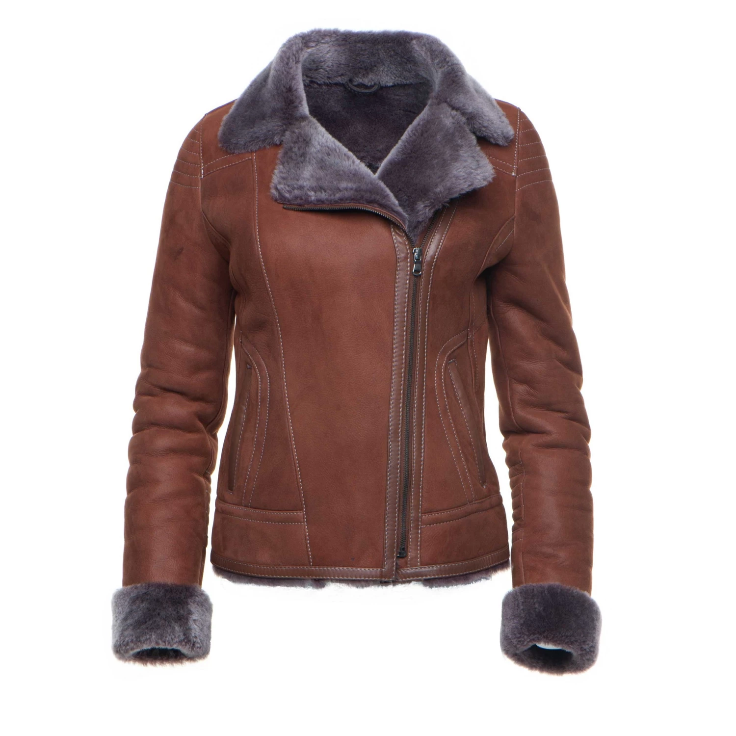 Reyna's Tan Sheepskin Shearling B-3 Bomber Style Jacket 3 Reyna's Tan Sheepskin Shearling B-3 Bomber Style Jacket