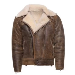 Carter's Distressed Biker Bomber Shearling Jacket