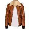 Dominic's Bomber Style Leather Jacket With Fur Collar -Leather Clothing Store 734