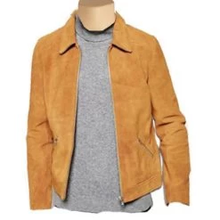 Collared Suede Leather Jacket