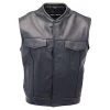 Black Leather Vest With Closed Collar 2 Black Leather Vest With Closed Collar -Leather Clothing Store 758