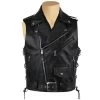 Biker Leather Jacket With Waist Belt 2 Biker Leather Jacket With Waist Belt -Leather Clothing Store 803