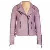 Women’s Pink Quilted Biker Style Leather Jacket 1 Women’s Pink Quilted Biker Style Leather Jacket -Leather Clothing Store 867