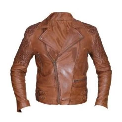 Distressed Sandwash Biker Leather Jacket