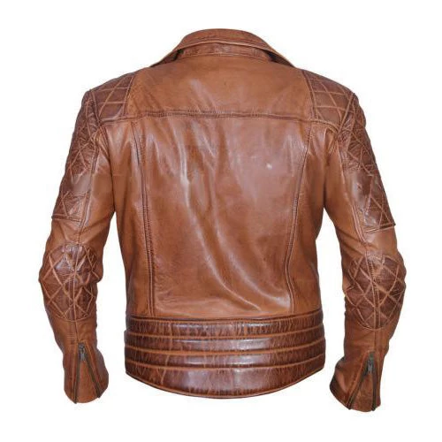 Distressed Sandwash Biker Leather Jacket 6 Distressed Sandwash Biker Leather Jacket - Image 4