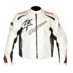 White Hayabusa Motorycle Jacket With Armor Protection