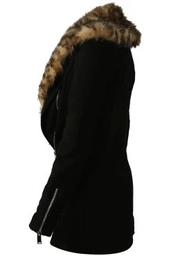 Kia Foleys Suede Leather Jacket With Leopard Print Fur Collar 7 Kia Foleys Suede Leather Jacket With Leopard Print Fur Collar -Leather Clothing Store 8A300 Leopard Fur Collar Jacket Black Side 67701.1510829285.1280.1280