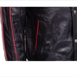 William Black Bomber Leather Jacket With Red Piping -Leather Clothing Store 9 9