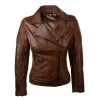 Women's Distressed Biker Leather Jacket With Piping 2 Women's Distressed Biker Leather Jacket With Piping -Leather Clothing Store 900