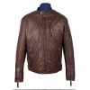 Men's Sal Wrinkled Brown Cafe Racer Leather Jacket 1 Men's Sal Wrinkled Brown Cafe Racer Leather Jacket -Leather Clothing Store 904