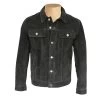 Hart's Black Suede Trucker Leather Shirt 1 Hart's Black Suede Trucker Leather Shirt -Leather Clothing Store 917