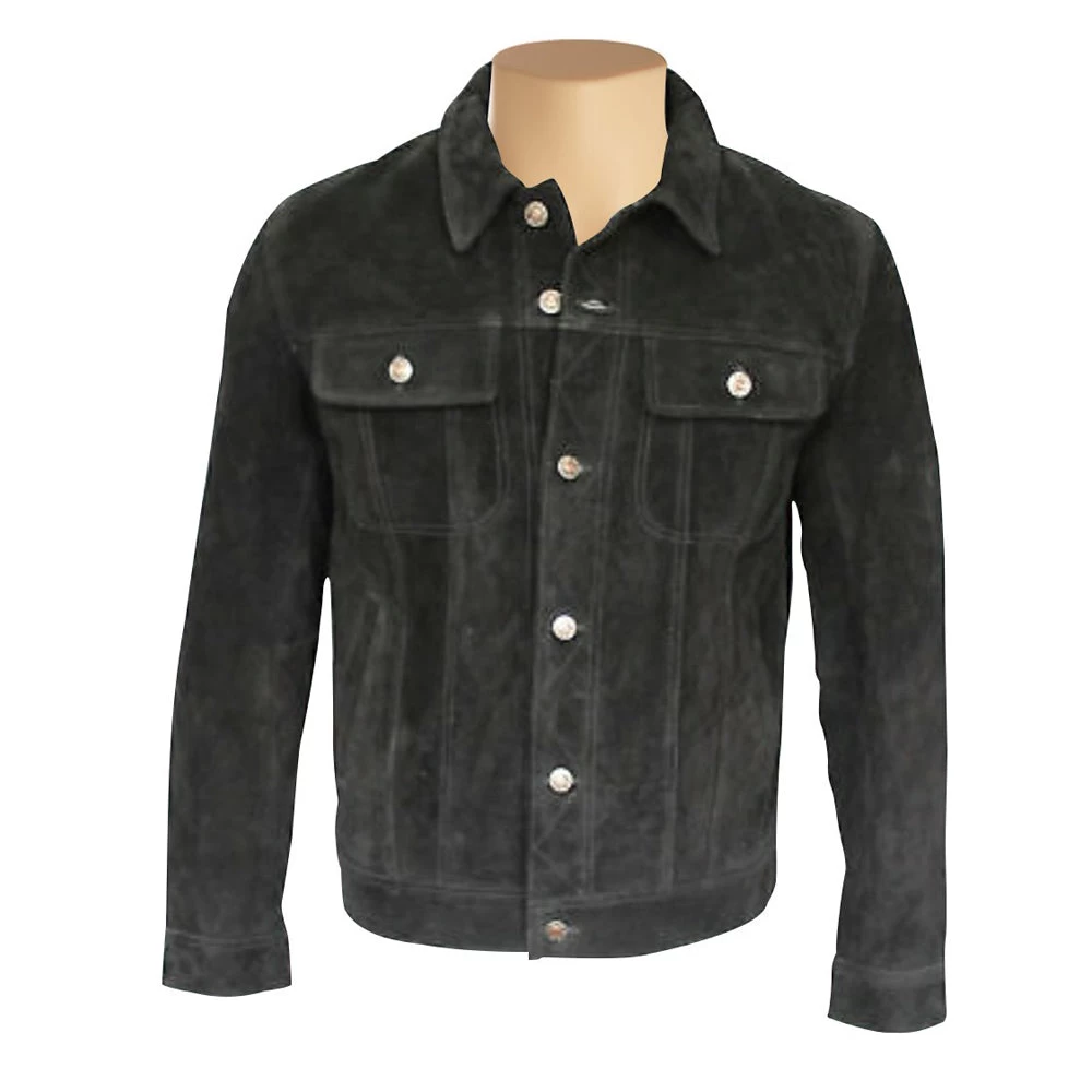 Hart's Black Suede Trucker Leather Shirt 3 Hart's Black Suede Trucker Leather Shirt