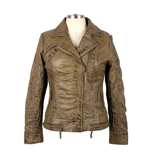 Womens Sterling Olive Green Waxed Leather Jacket 3 Womens Sterling Olive Green Waxed Leather Jacket