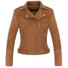 Womens Brown Suede Biker Jacket 1 Womens Brown Suede Biker Jacket -Leather Clothing Store 943