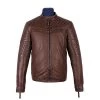 Men's Tawton Brown Leather Jacket With Quilted Panels 2 Men's Tawton Brown Leather Jacket With Quilted Panels -Leather Clothing Store 951