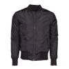 Allan's Black Nylon Flight Jacket With Ribbed Waist 2 Allan's Black Nylon Flight Jacket With Ribbed Waist -Leather Clothing Store Allan sblackNylonflightjacketwithribbedwaist