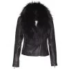 Amarah's Large Fur Shawl Leather Jacket With Ribbed Sleeve Detailing 1 Amarah's Large Fur Shawl Leather Jacket With Ribbed Sleeve Detailing -Leather Clothing Store Amarah sLargeFurShawlleatherjacketwithribbedsleevedetailing 1
