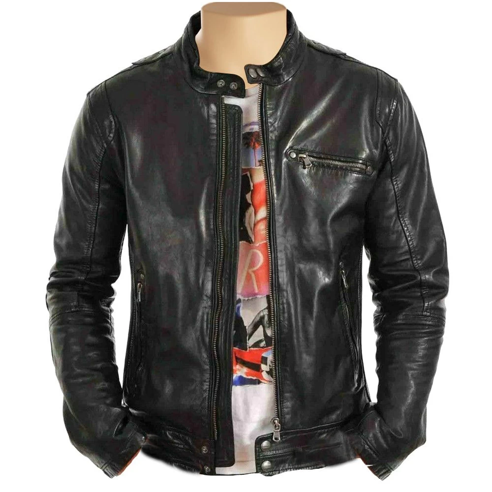 Arthur Classic Cafe Racer Leather Jacket 3 Arthur Classic Cafe Racer Leather Jacket