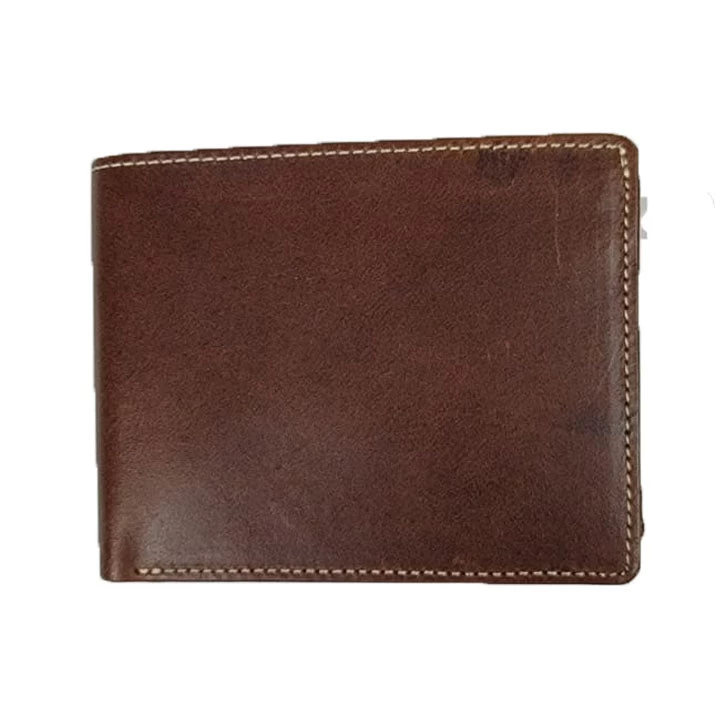 Brown Bi-fold Horsehide Leather Wallet 3 Brown Bi-fold Horsehide Leather Wallet
