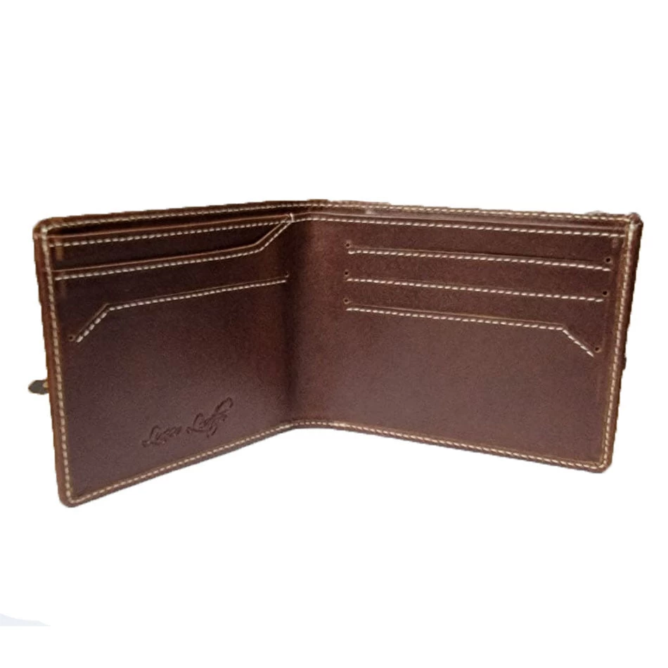 Brown Bi-fold Horsehide Leather Wallet 4 Brown Bi-fold Horsehide Leather Wallet - Image 2