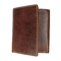 Brown Tri-fold Horsehide Leather Wallet
