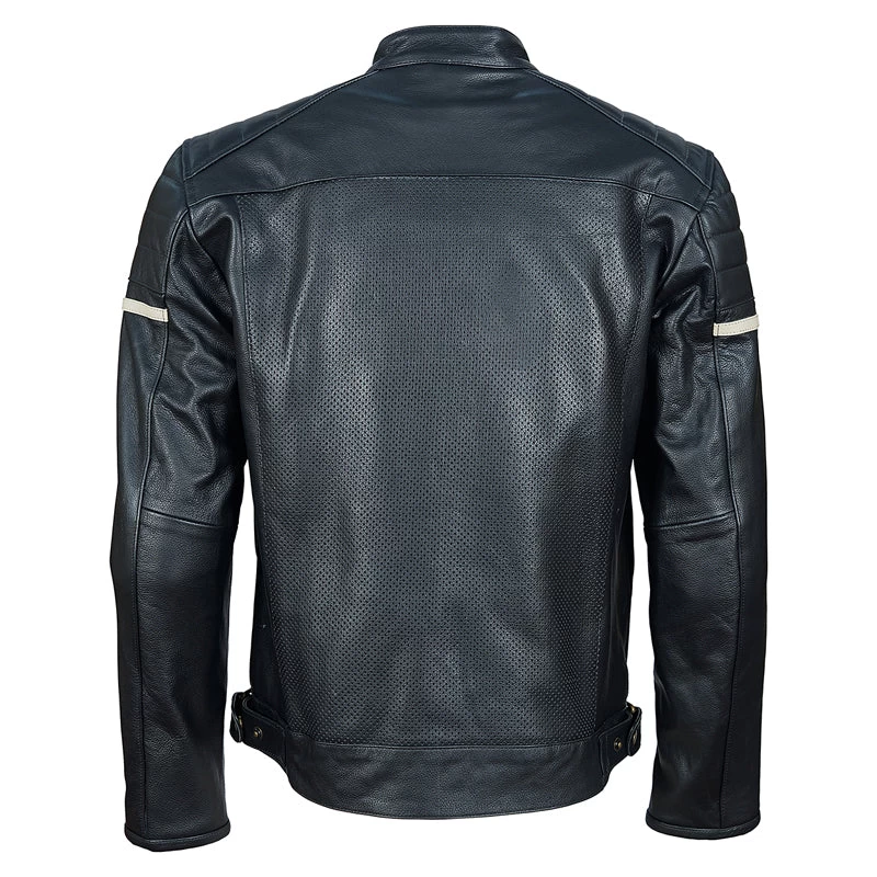 Black Cafe Racer Premium Leather Armored Motorcycle Jacket 5 Black Cafe Racer Premium Leather Armored Motorcycle Jacket - Image 3