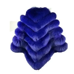 Women's Blue Fox Fur Cape/ Poncho 9 Women's Blue Fox Fur Cape/ Poncho -Leather Clothing Store Blue 4