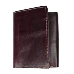Burgundy Tri-fold Horsehide Leather Wallet