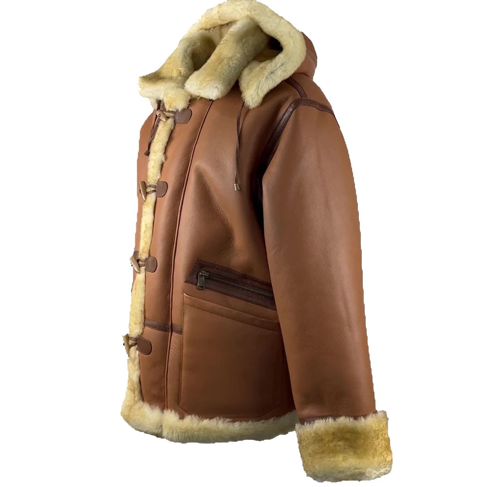 Steve Hart Tan Brown Shearling Duffle Coat 5 Steve Hart Tan Brown Shearling Duffle Coat - Image 3