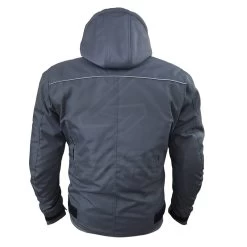 "Grey Utility" Air Ventilation And Hooded Breathable And Waterproof Textile Motorcycle Jacket With Armor Protectors 18 "Grey Utility" Air Ventilation And Hooded Breathable And Waterproof Textile Motorcycle Jacket With Armor Protectors -Leather Clothing Store Cadorajacket02