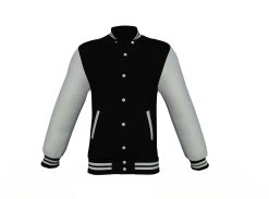Black Varsity Letterman Jacket With Grey Sleeves 28 Black Varsity Letterman Jacket With Grey Sleeves -Leather Clothing Store Collar 1 25787b6c 25f7 4c9c bfe9 edf8064136ea