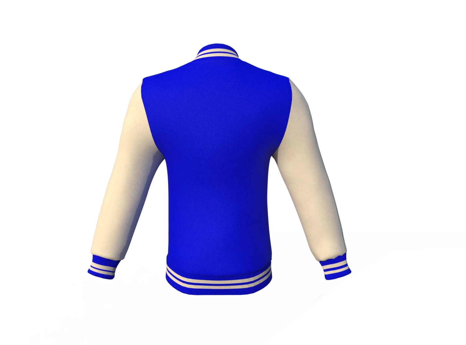 Blue Varsity Letterman Jacket With Cream Sleeves 7 Blue Varsity Letterman Jacket With Cream Sleeves - Image 5