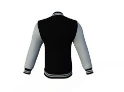 Black Varsity Letterman Jacket With Grey Sleeves 20 Black Varsity Letterman Jacket With Grey Sleeves -Leather Clothing Store Collar 1 5f40a112 bcd1 427e 9dea 52283e0ff278