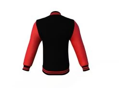 Black Varsity Letterman Jacket With Red Sleeves -Leather Clothing Store Collar 1 84707a75 4f30 4317 880f db19f6eb24cd