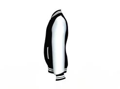 Black Varsity Letterman Jacket With White Sleeves -Leather Clothing Store Collar 1 8b37d352 435f 4b58 abe1 0d871af45ffa