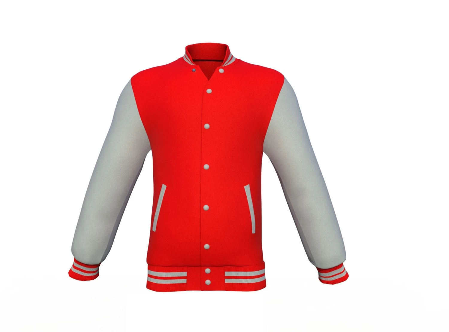 Red Varsity Letterman Jacket With Grey Sleeves 15 Red Varsity Letterman Jacket With Grey Sleeves - Image 13